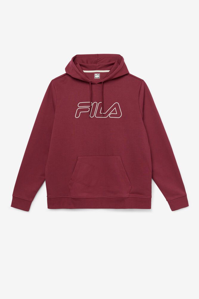 Fila Hoodie Panske Leonidas Červené - NHYAO0251